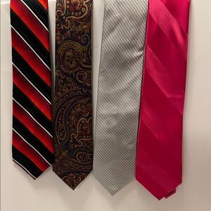 Elegant Men's Tie Set - Black, Red, Red n Black, Gray. Silk ties